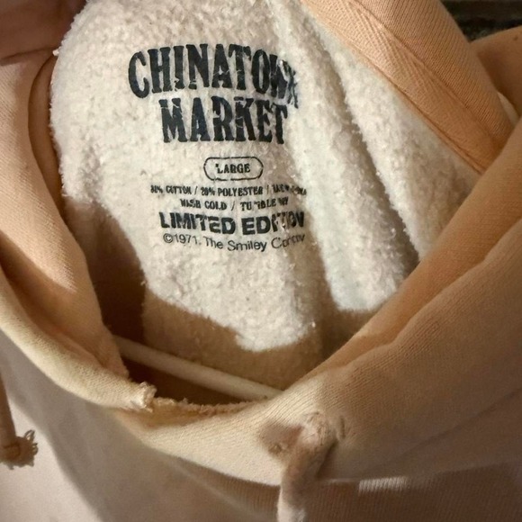 Chinatown Market Smiley Face Hoodie Unisex Large Streetwear distressed/flawed - Picture 3 of 6